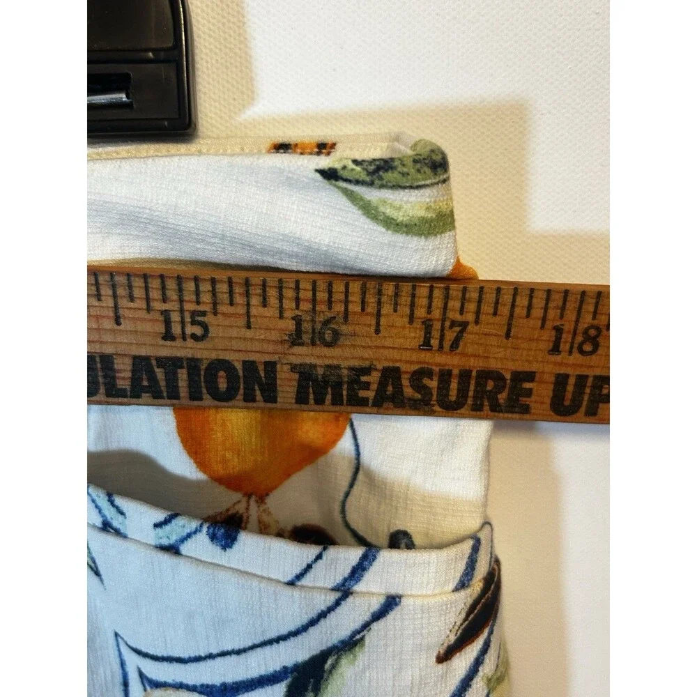 Chico’s Orange Citrus Print Bermuda Shorts Size 1 (US 14) Summer Resort Linen